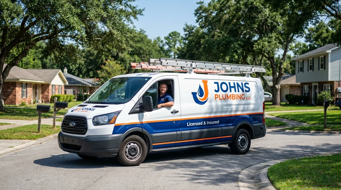 Johns Plumbing LLC service van in Lincoln Park, NJ