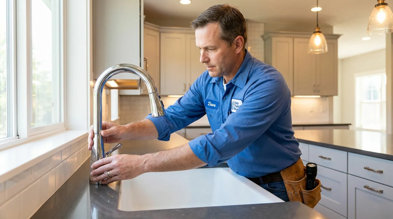 Kitchen faucet installation by Johns Plumbing LLC in Lincoln Park