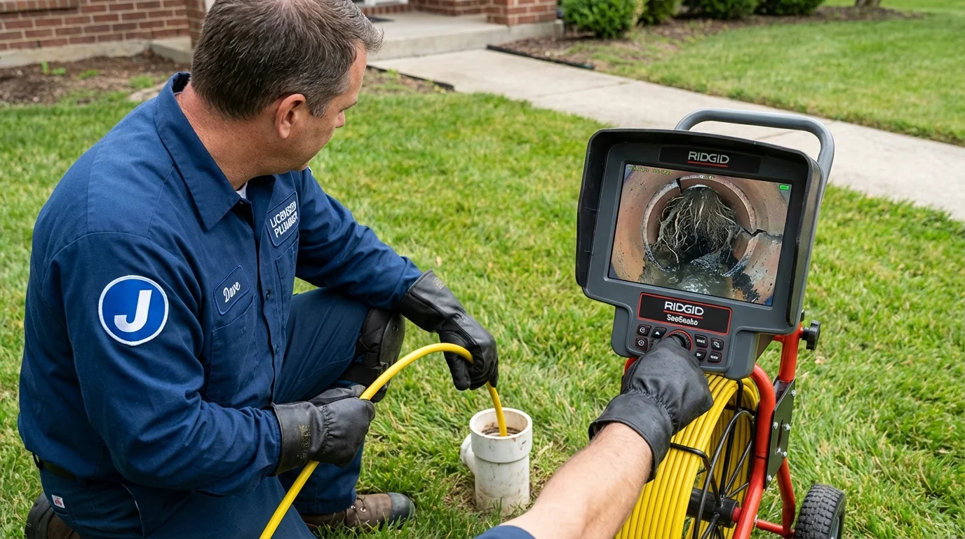 Sewer camera inspection being performed by Johns Plumbing LLC in Lincoln Park